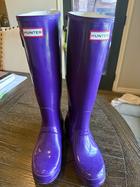 Hunter Shoes - Hunter Glossy Purple Tall Rain Boots